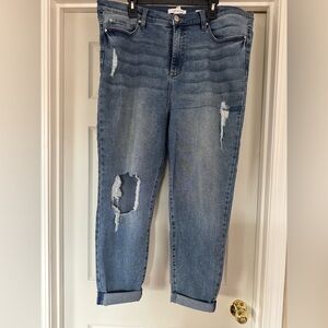 Distressed Blue Jeans